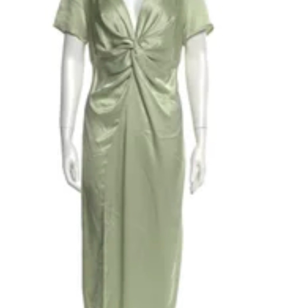 Mint Twist Front Midi Dress